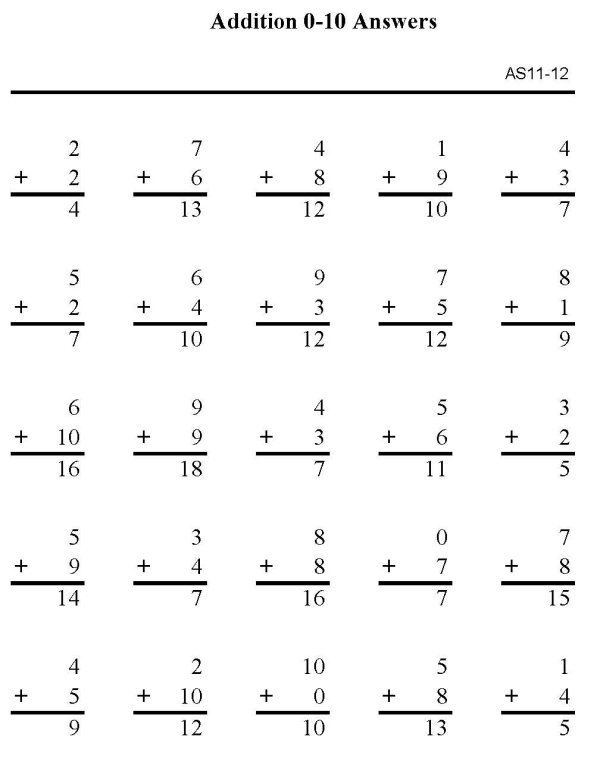 Printable addition sheet - math skills practice sheet