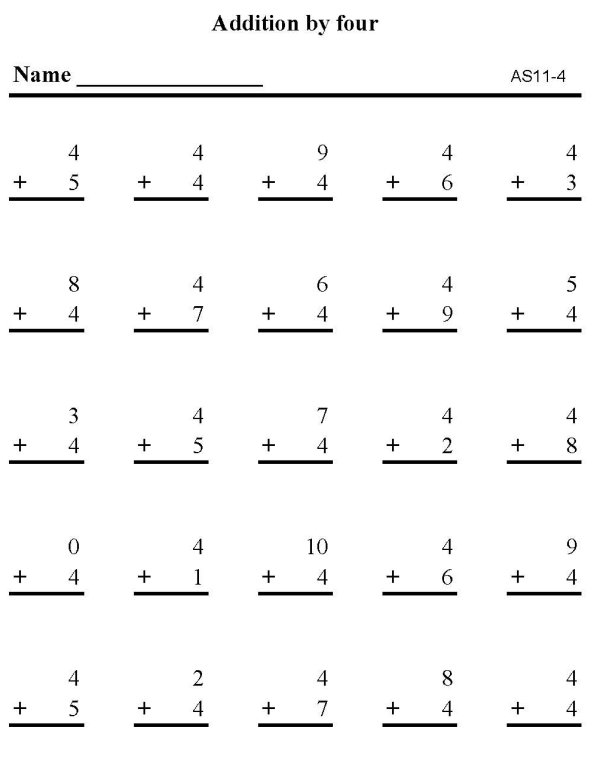 Printable addition sheet - math skills practice sheet