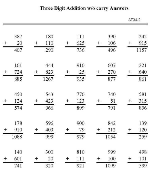 Printable addition sheet - math skills practice sheet