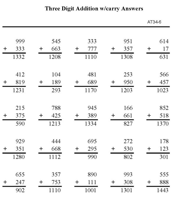 Printable addition sheet - math skills practice sheet