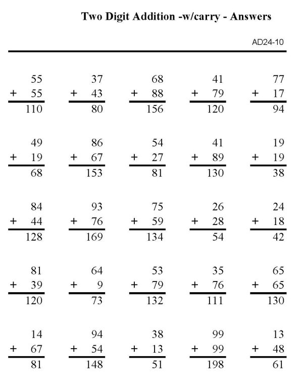 Printable addition sheet - math skills practice sheet