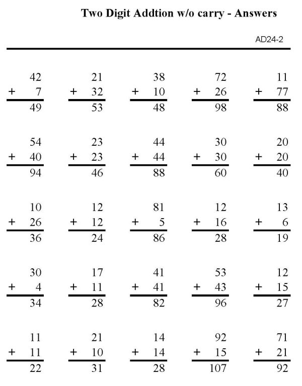 Printable addition sheet - math skills practice sheet