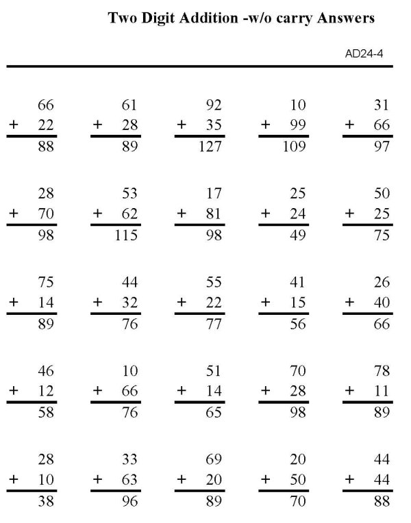 Printable addition sheet - math skills practice sheet
