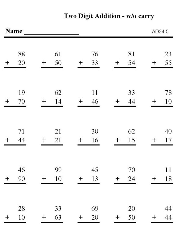 Printable addition sheet - math skills practice sheet