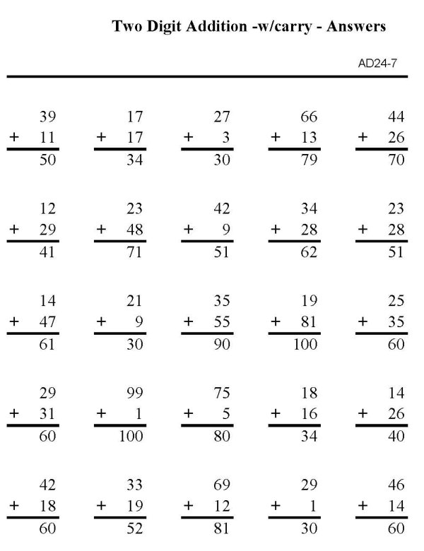 Printable addition sheet - math skills practice sheet