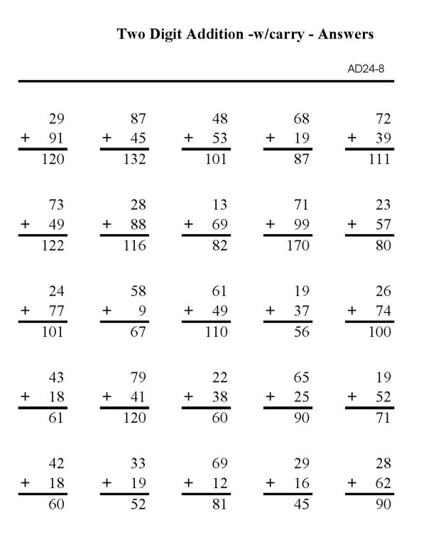 Printable addition sheet - math skills practice sheet