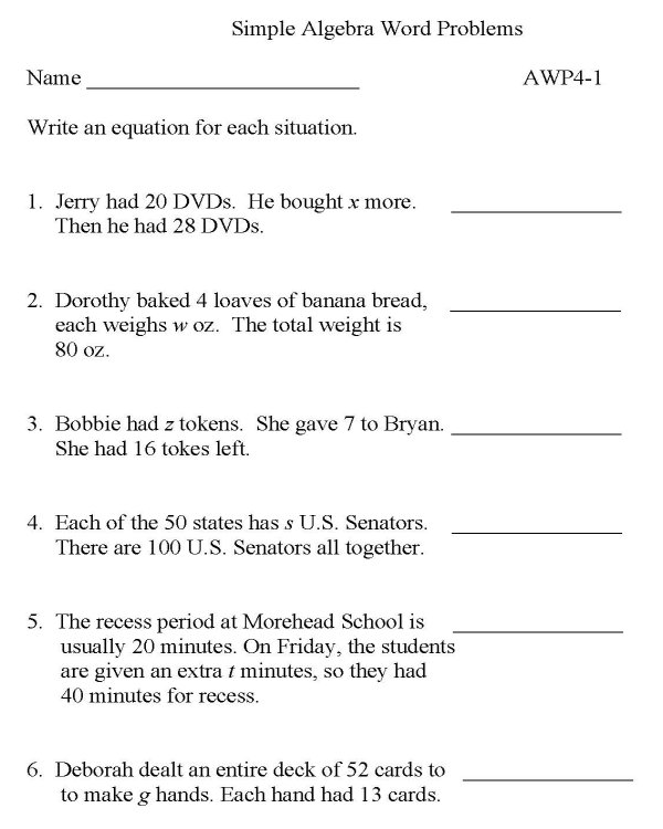 BlueBonkers Algebra Word Problems P1 Free Printable Math bluebonkers-algebra-word-problems-p1-free-printable-math
