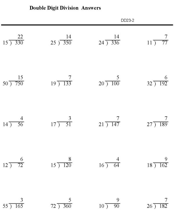 Printable division sheet - math skills practice sheet