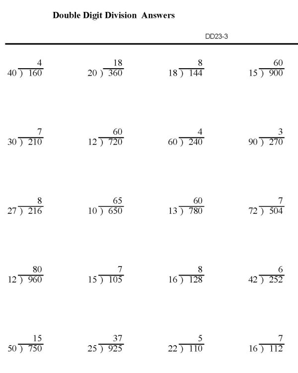 Printable division sheet - math skills practice sheet