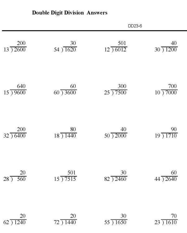 Printable division sheet - math skills practice sheet