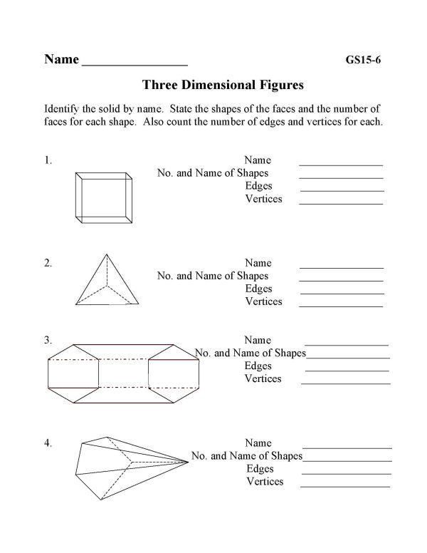 Printable geometry sheet - math skills practice sheet