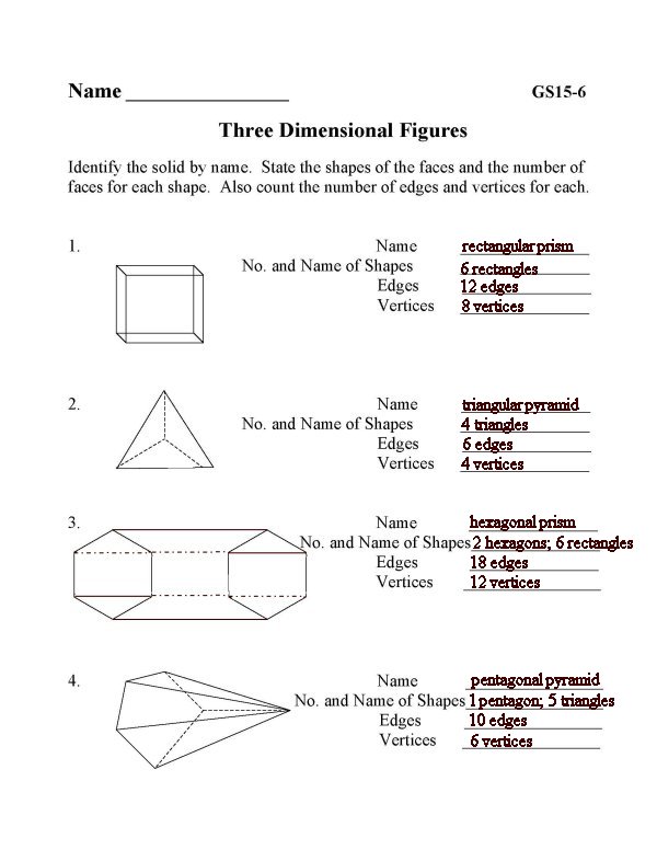 Printable geometry sheet - math skills practice sheet