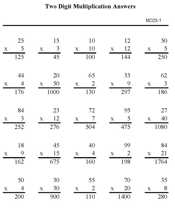 Printable multiplication sheet - math skills practice sheet