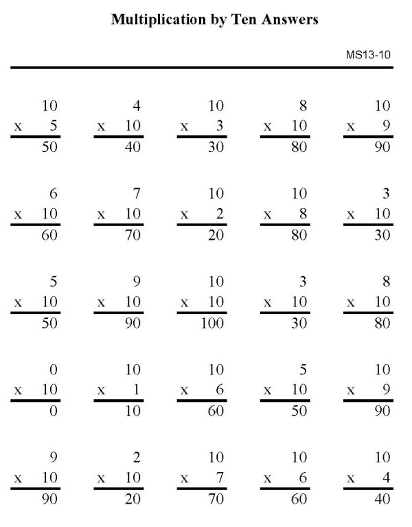 Printable multiplication sheet - math skills practice sheet