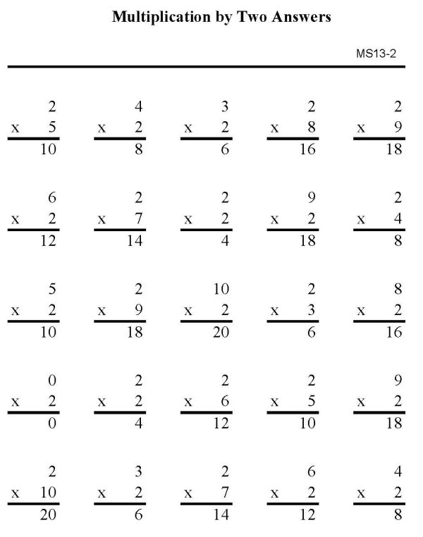 Printable multiplication sheet - math skills practice sheet