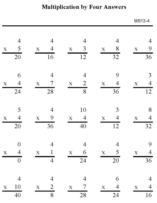 Printable multiplication sheet - math skills practice sheet