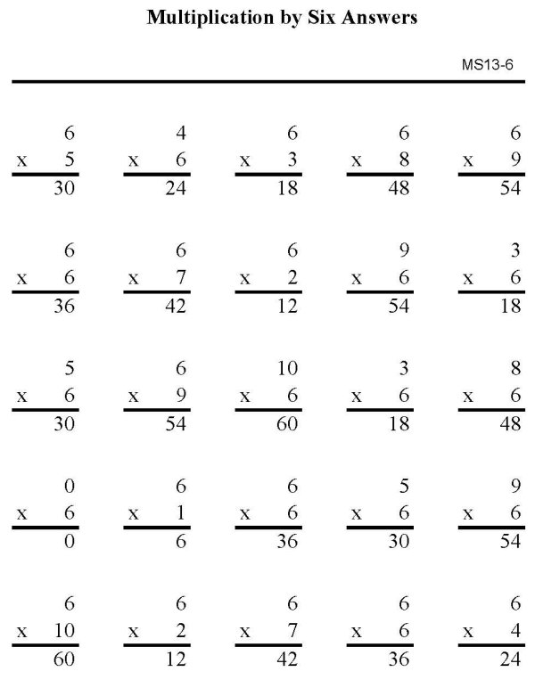 Printable multiplication sheet - math skills practice sheet