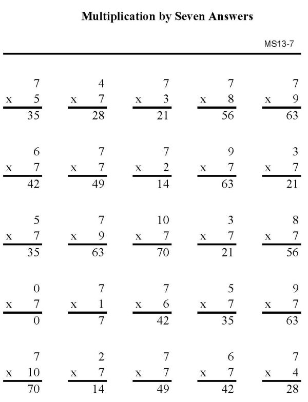 Printable multiplication sheet - math skills practice sheet