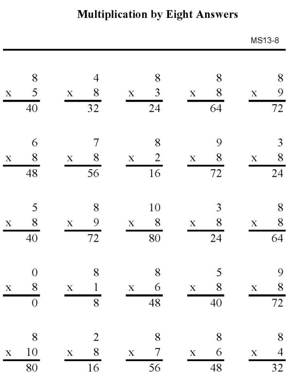 Printable multiplication sheet - math skills practice sheet